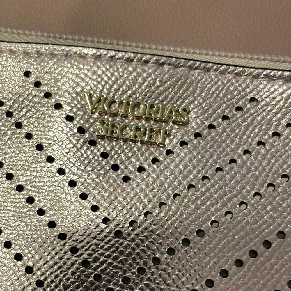 Victoria's Secret Silver Quilted Wristlet Clutch